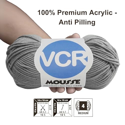 VCR 4ply Evergreen Fog Yarn, 100 Grams Hank, 190 Meters Length, Acrylic Ball for Crochet and Knitting, Soft Crosia Threads, Pack of 1 Yarn, Suitable for DIY Crafts - Image 3