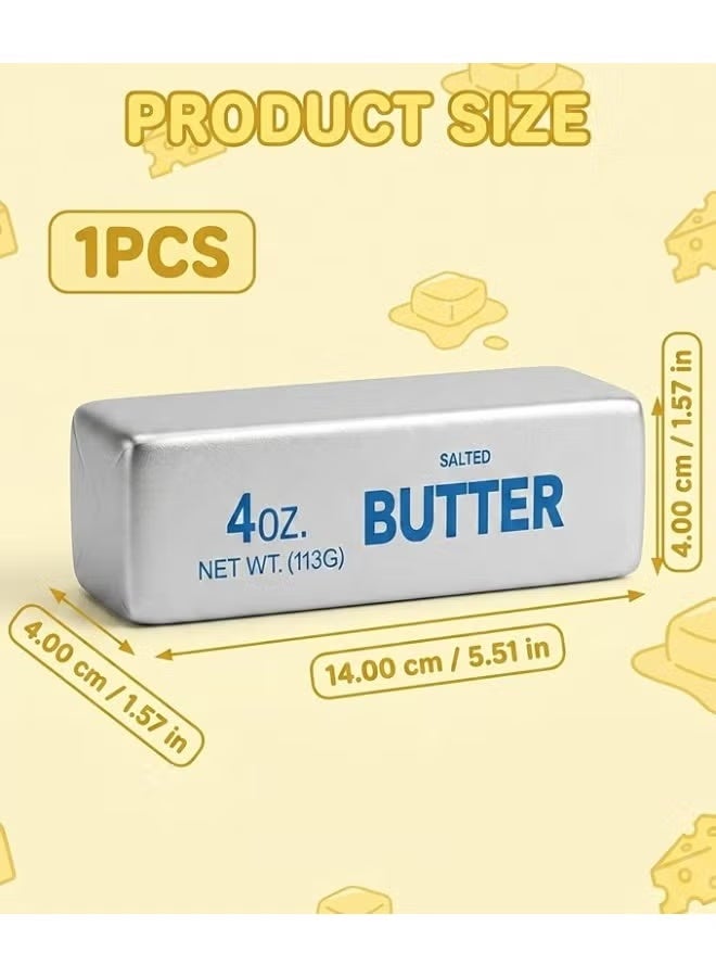 Butter Squishy Slow Rising Stress Relief Toy, 4oz Realistic Salted Butter Squeeze Toy, Soft PU Foam Decompression Fidget Toy for Kids & Adults, Novelty Gag Gift & Desk Companion - Image 3