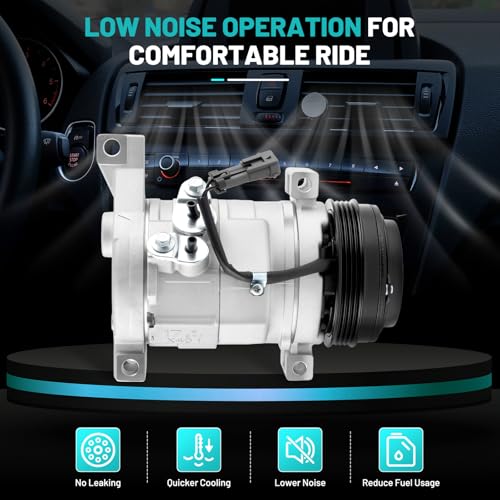 Farrme A/C Compressor Fit for Cadillac Escalade, for Chevy Avalanche Tahoe Silverado 1500 2500 3500, Suburban 1500 2500, for GMC Sierra Yukon CO 29002C Automotive Replacement AC Compressor with Clutch - Image 4