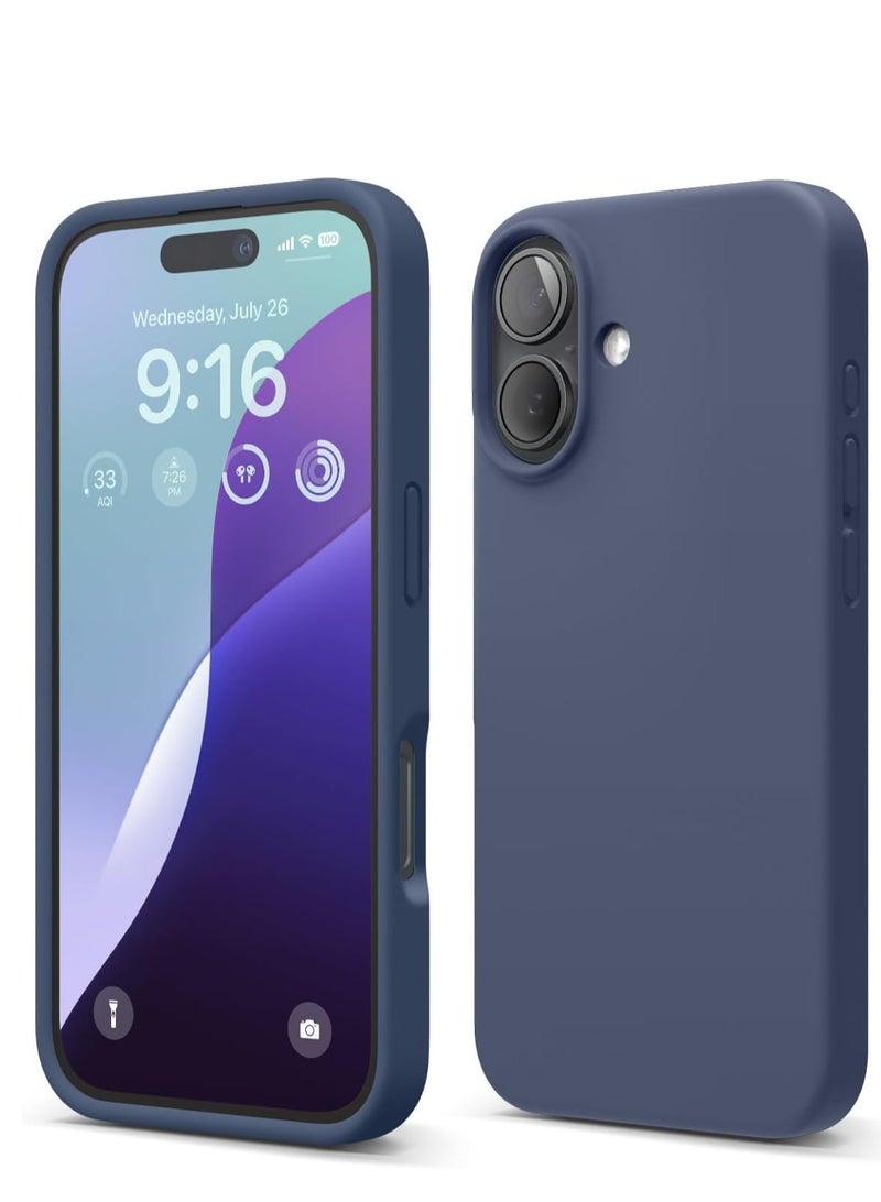 Compatible with iPhone 16 Case, Premium Liquid Silicone Case, Full Body Protective Cover, Shockproof, Slim Phone Case, Anti-Scratch Soft Microfiber Lining, 6.1 inch (blue)  - Image 1
