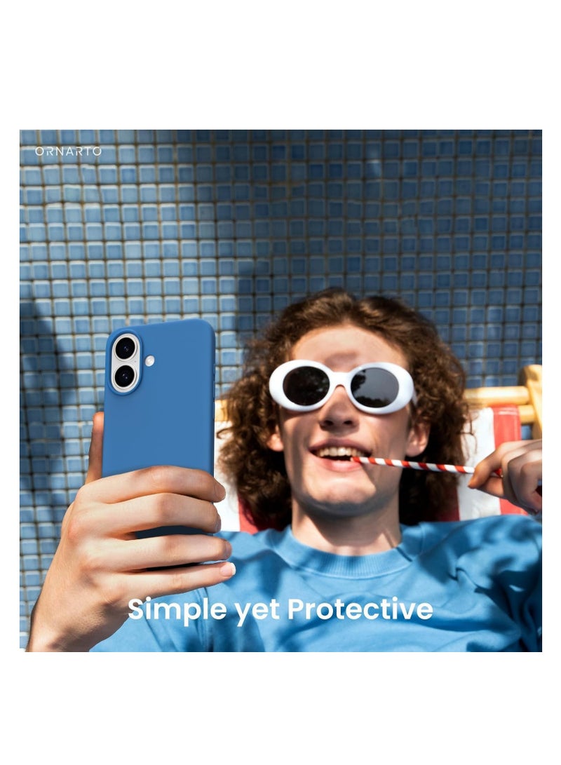 Compatible with iPhone 16 Case, Premium Liquid Silicone Case, Full Body Protective Cover, Shockproof, Slim Phone Case, Anti-Scratch Soft Microfiber Lining, 6.1 inch (blue)  - Image 3