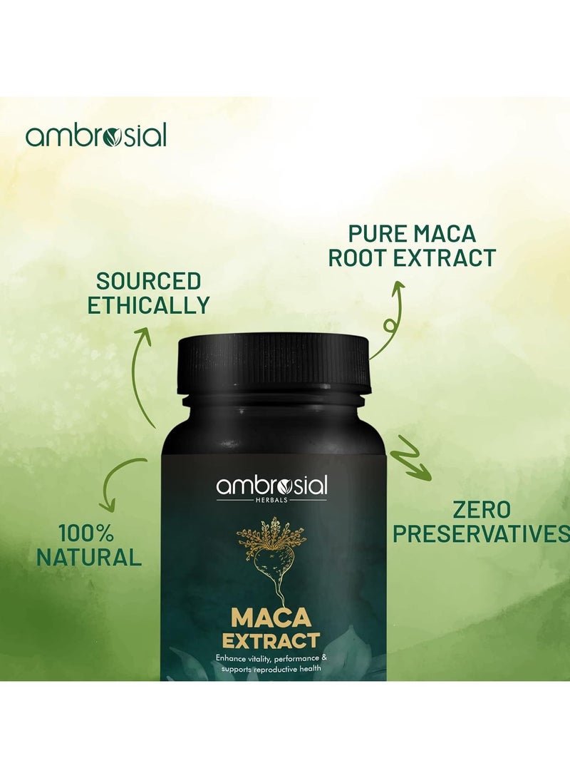 Ambrosial 500mg Maca Root Capsules for Men & Women 60 Capsules - Image 2