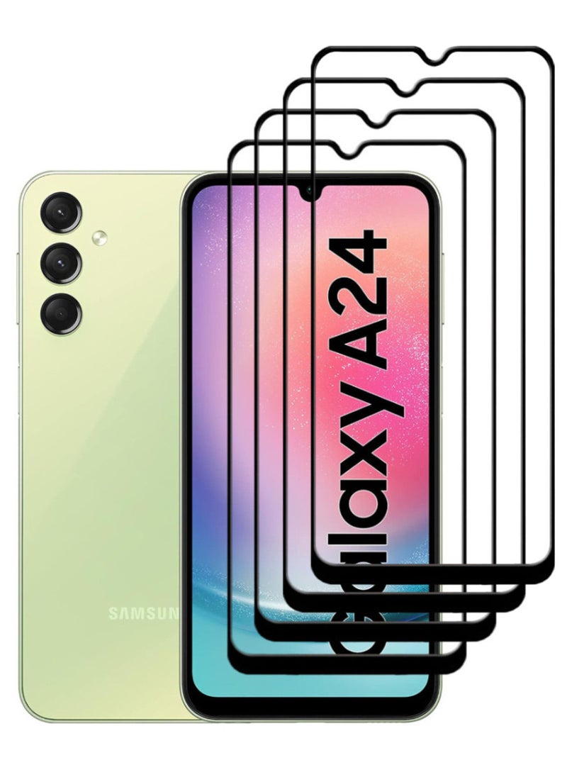 ACLIX 4 Pieces Antistatic ESD Dustproof Premium Quality High Definition Tempered Glass Screen Protector Designed For Samsung Galaxy A24 4G - Image 1