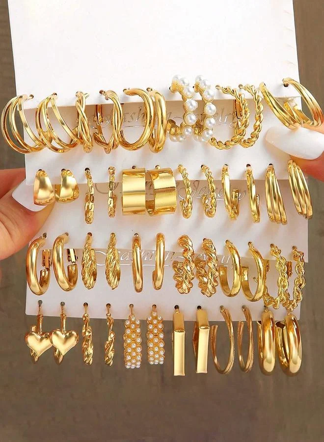 تايك تو Set of 24 - Embellished Hoop Earrings