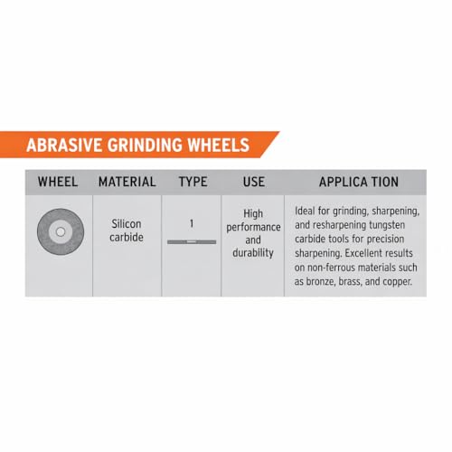Truper Silicon Carbide Grinding Wheel for Bench Grinder 6Inch OD x 34Inch Thick 1Inch Inner Diameter 60 Grit 4500 RPM Max Includes Adapters Model PIES63460T 16405 - Image 3
