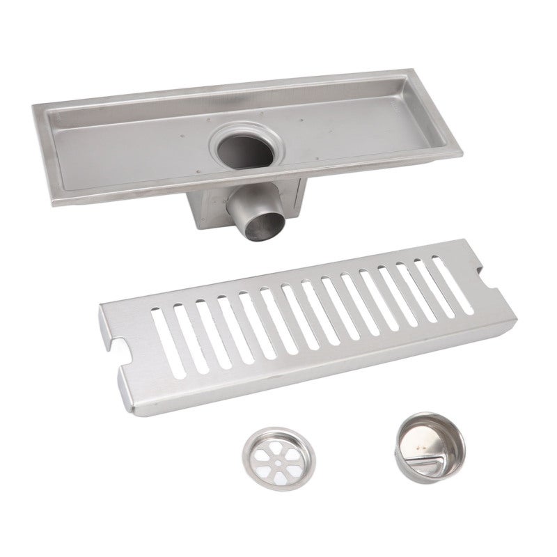 Linear Shower Drain: 30cm x 9.9cm 304 Stainless Steel - Quick Drainage Anti Clog Anti Odor Backflow Prevention Shower Floor Drain for Home Bathroom Kitchen Balcony Garage Basement - Image 1