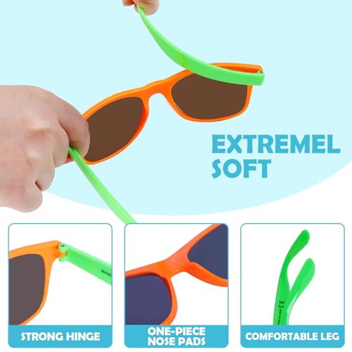 weilaga 24 Pack Sunglasses Bulk - 12 Neon Sun Glasses with UV400 Protection, Great Gift for Pool, Beach, Birthday, Goody Bag Filler, Party Toys, Outdoor Party Supplies for Kids, Teens, Adults - Image 4