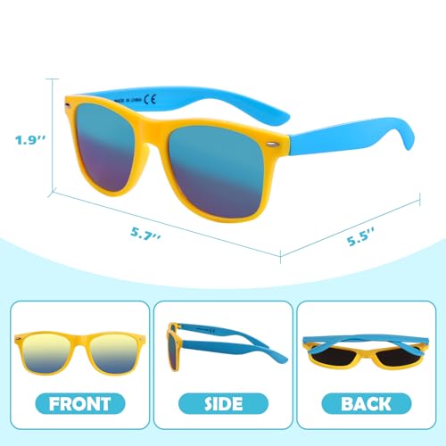 weilaga 24 Pack Sunglasses Bulk - 12 Neon Sun Glasses with UV400 Protection, Great Gift for Pool, Beach, Birthday, Goody Bag Filler, Party Toys, Outdoor Party Supplies for Kids, Teens, Adults - Image 5