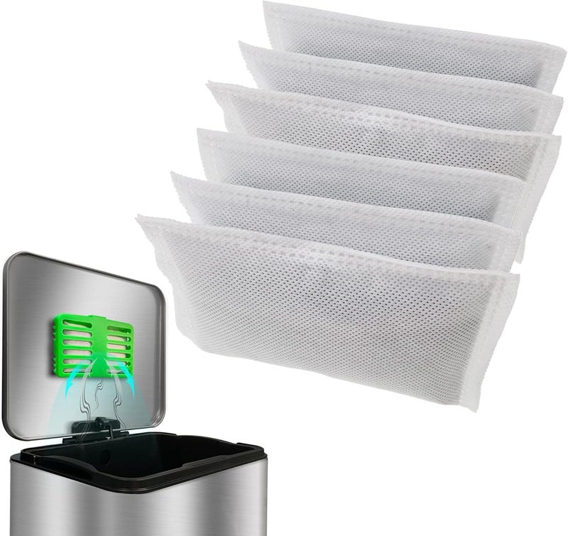 ShuRex Trash Can Deodorizer Kit StickOn Activated Carbon Odor Eliminator for Large Trash Cans Indoor Kitchen Compost bins Big Step or Touchless Sensor Garbage Cans 6 Refill Filters - Image 4