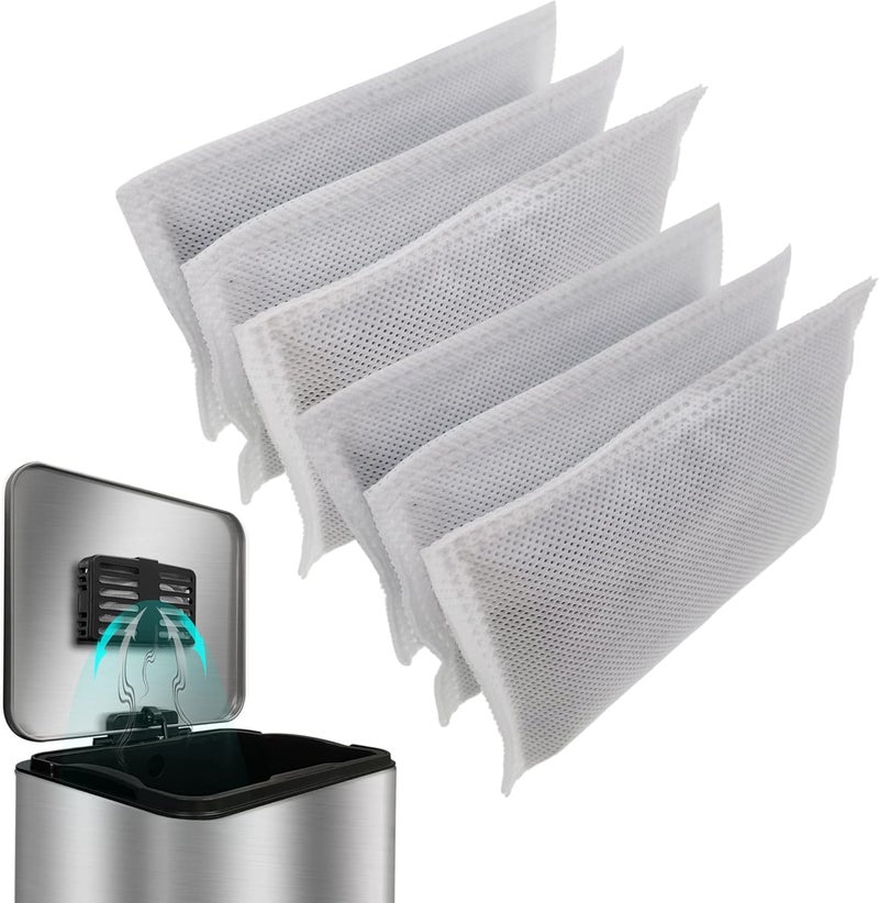 ShuRex Trash Can Deodorizer Kit StickOn Activated Carbon Odor Eliminator for Large Trash Cans Indoor Kitchen Compost bins Big Step or Touchless Sensor Garbage Cans 6 Refill Filters - Image 3