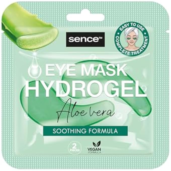 Sence Aloe Vera Hydrogel Eye Mask, Vegan, Face Care for Relaxing the Skin and Against Dark Circles with Vitamin A and Vitamin C, Beauty Skincare Under Eye Patches (3 x 6 ml) - Image 2