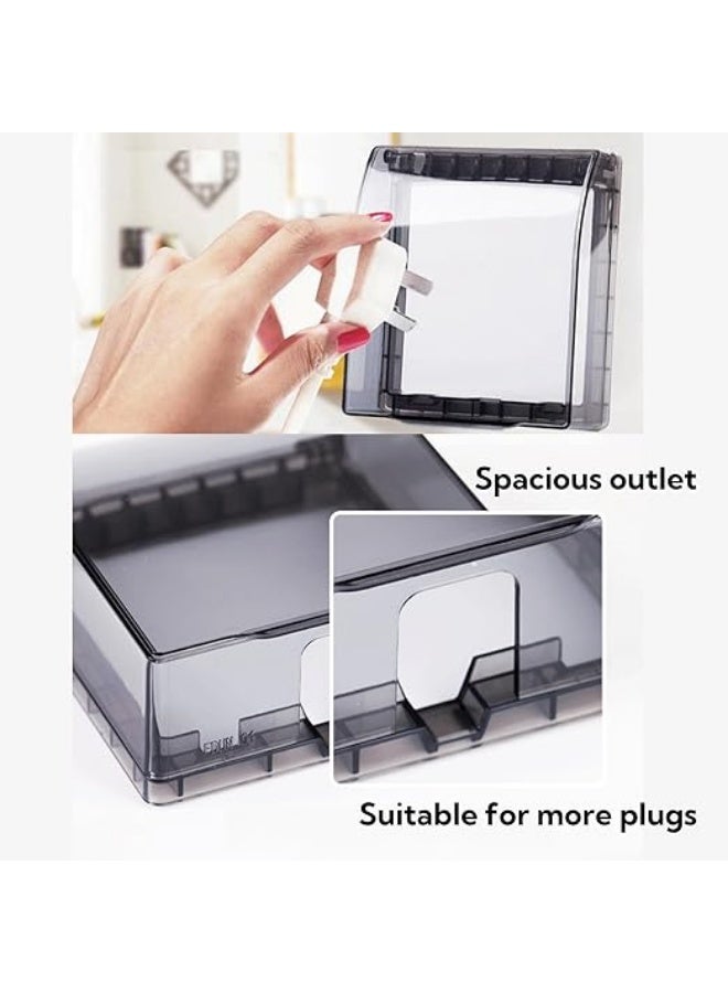 erorex Plastic Wall Switch Waterproof Cover Box, 4 Pack Self-Adhesive Waterproof Covers for 86 Type Transparent Black Switch Covers, for Bathroom & Kitchen Socket Protection Against Splashing Water - Image 3