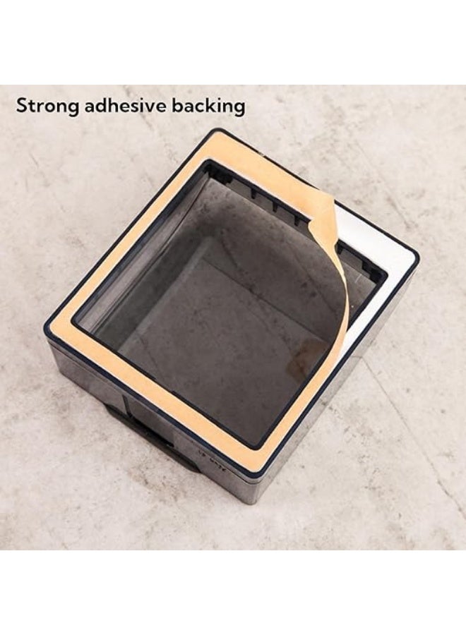 erorex Plastic Wall Switch Waterproof Cover Box, 4 Pack Self-Adhesive Waterproof Covers for 86 Type Transparent Black Switch Covers, for Bathroom & Kitchen Socket Protection Against Splashing Water - Image 4