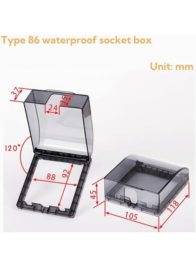 erorex Plastic Wall Switch Waterproof Cover Box, 4 Pack Self-Adhesive Waterproof Covers for 86 Type Transparent Black Switch Covers, for Bathroom & Kitchen Socket Protection Against Splashing Water - Image 5