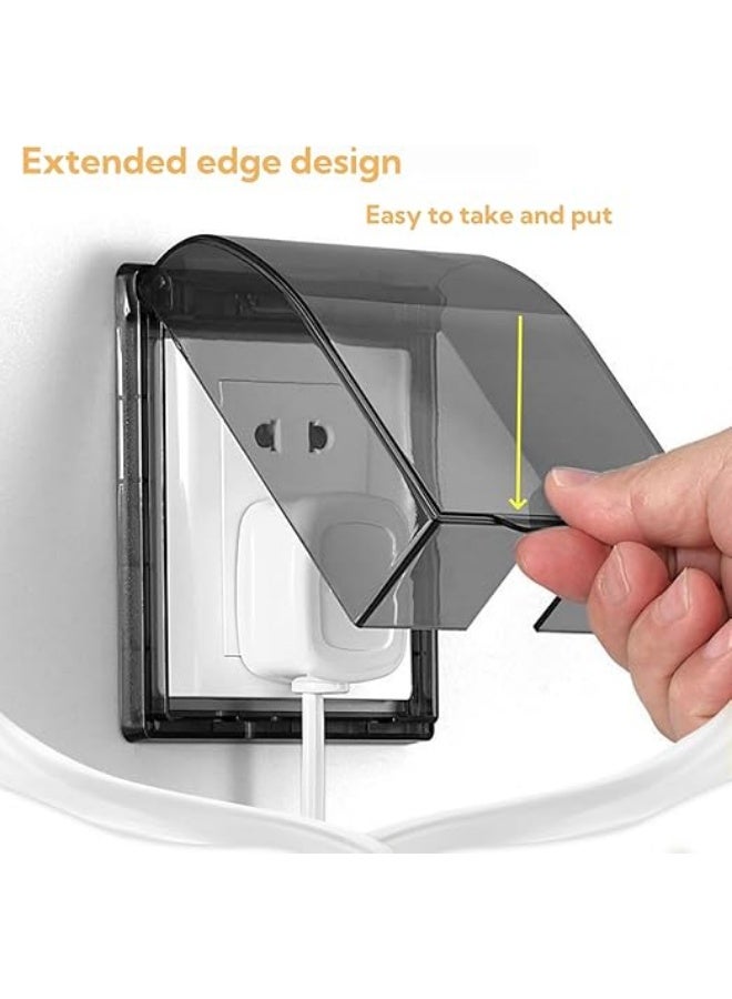 erorex Plastic Wall Switch Waterproof Cover Box, 4 Pack Self-Adhesive Waterproof Covers for 86 Type Transparent Black Switch Covers, for Bathroom & Kitchen Socket Protection Against Splashing Water - Image 2