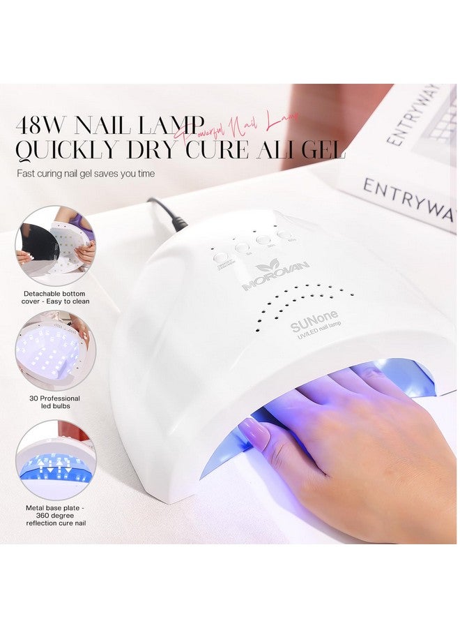 morovan Poly Gel Nail Kit: Starter Kit 8 Pcs Poly Nail Gel Kit With U V Lamp 48W Complete Poly Gel Kit For Beginners With Everything Professional - Image 4