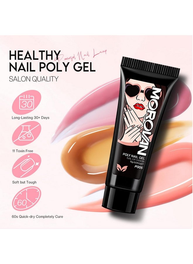 morovan Poly Gel Nail Kit: Starter Kit 8 Pcs Poly Nail Gel Kit With U V Lamp 48W Complete Poly Gel Kit For Beginners With Everything Professional - Image 3