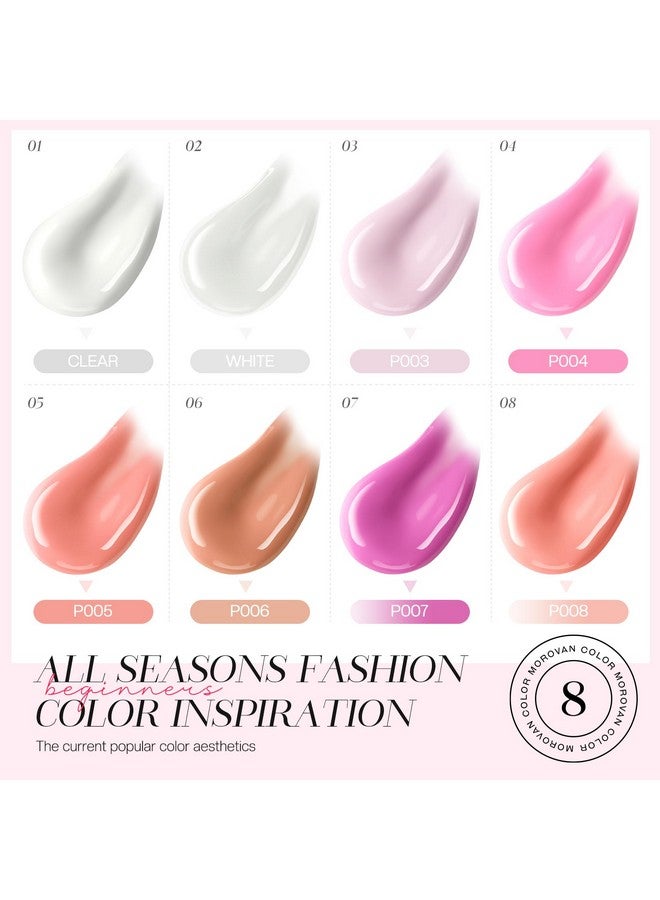 morovan Poly Gel Nail Kit: Starter Kit 8 Pcs Poly Nail Gel Kit With U V Lamp 48W Complete Poly Gel Kit For Beginners With Everything Professional - Image 2