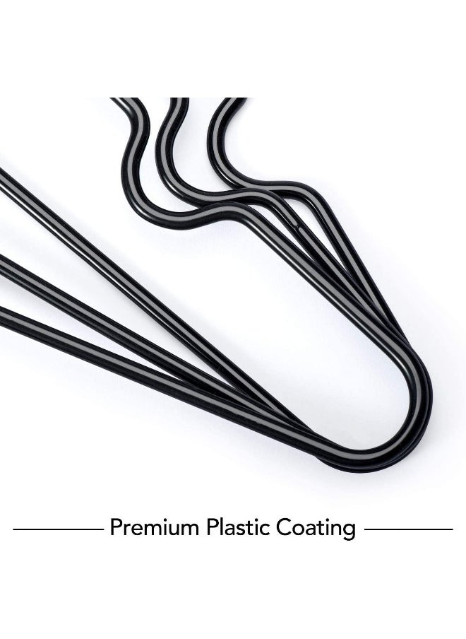 HOUSE DAY - HOUSE DAY Metal Hangers Shirt Hangers Black Hangers 20 Pack Space Saving Hangers Clothes Hangers Rubber Coated Hangers Adult Hangers Heavy Duty Hangers Strong Anti-Slip Hangers Wire Hangers - Image 1