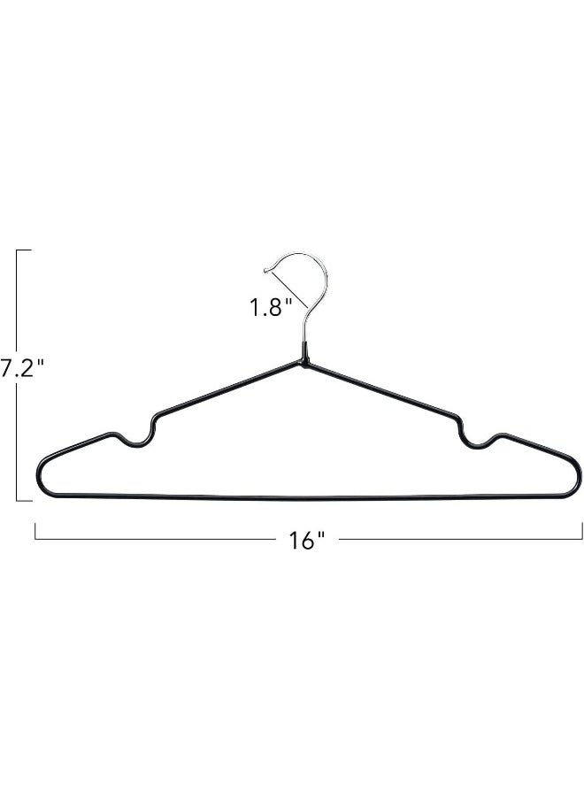 HOUSE DAY - HOUSE DAY Metal Hangers Shirt Hangers Black Hangers 20 Pack Space Saving Hangers Clothes Hangers Rubber Coated Hangers Adult Hangers Heavy Duty Hangers Strong Anti-Slip Hangers Wire Hangers - Image 1