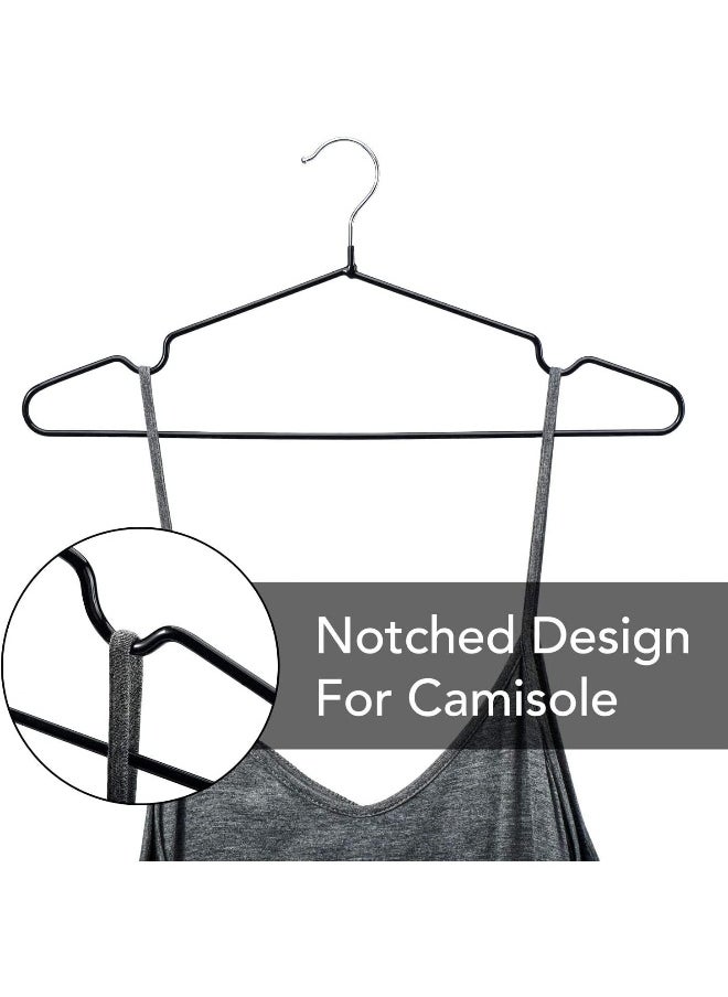 HOUSE DAY - HOUSE DAY Metal Hangers Shirt Hangers Black Hangers 20 Pack Space Saving Hangers Clothes Hangers Rubber Coated Hangers Adult Hangers Heavy Duty Hangers Strong Anti-Slip Hangers Wire Hangers - Image 1