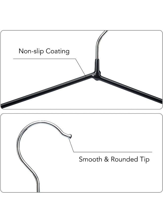 HOUSE DAY - HOUSE DAY Metal Hangers Shirt Hangers Black Hangers 20 Pack Space Saving Hangers Clothes Hangers Rubber Coated Hangers Adult Hangers Heavy Duty Hangers Strong Anti-Slip Hangers Wire Hangers - Image 1