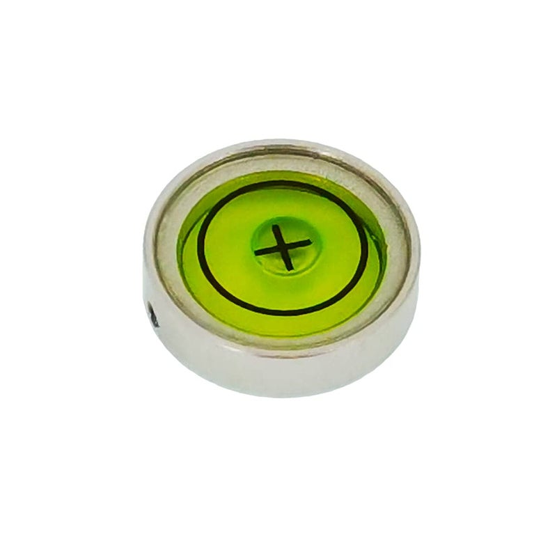 Mini Metal universal horizontal bubble water level balance bubble level round 20x10mm silvery white