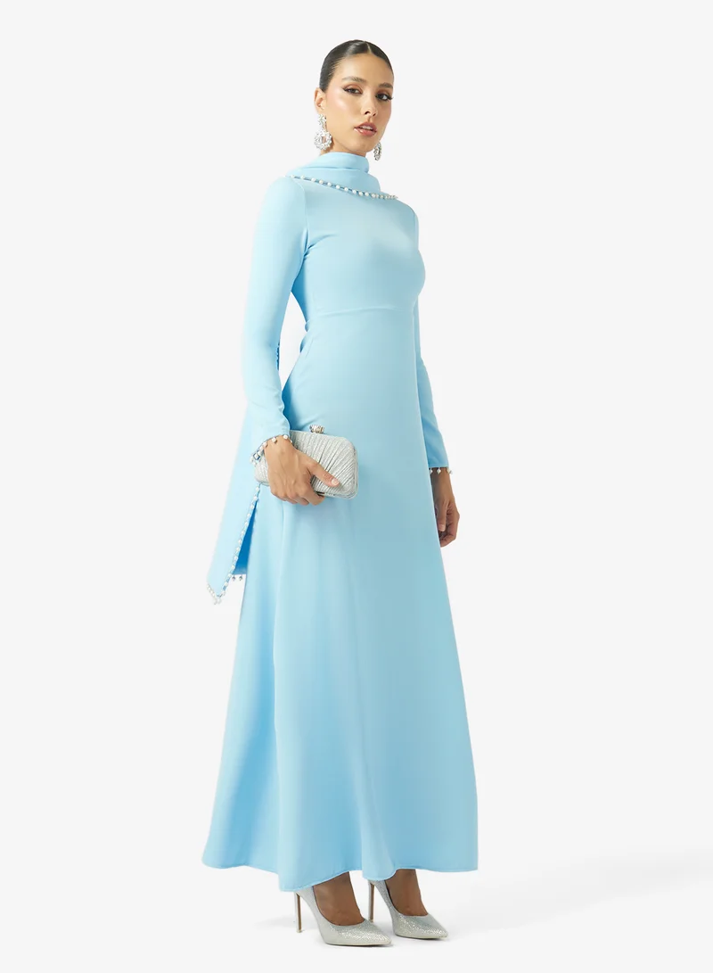 Khizana  Cape Dress With Embellished Hem for Women | Best Price UAE
