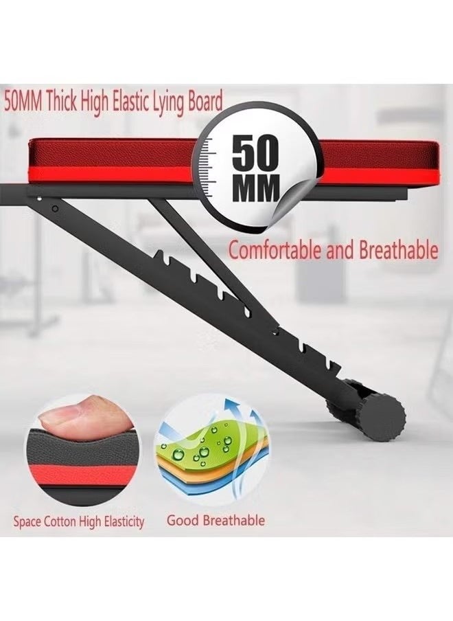 Folding Weight Bench Fitness 7 Backrest for Abdominal Dumbbells Weight Training Equipment