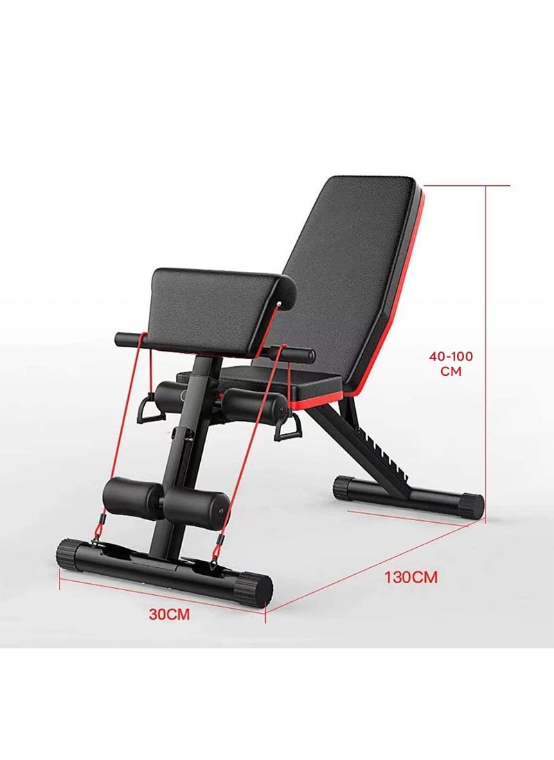 Folding Weight Bench Fitness 7 Backrest for Abdominal Dumbbells Weight Training Equipment