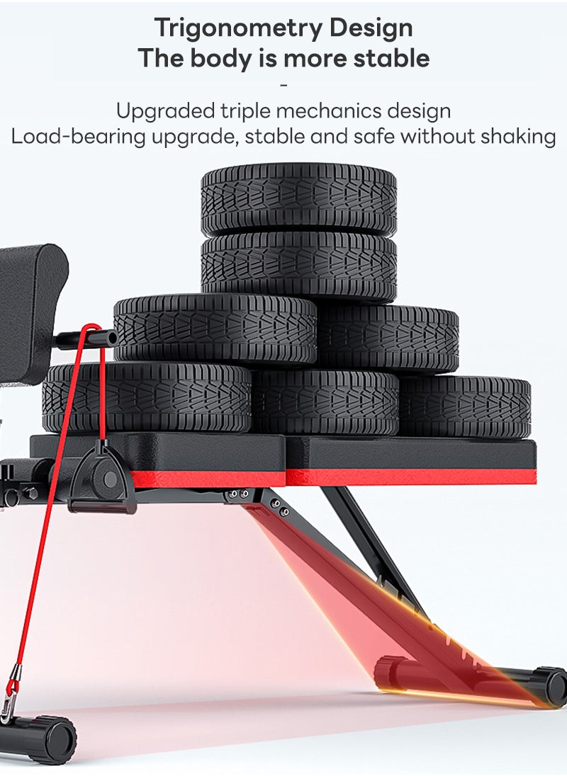Folding Weight Bench Fitness 7 Backrest for Abdominal Dumbbells Weight Training Equipment