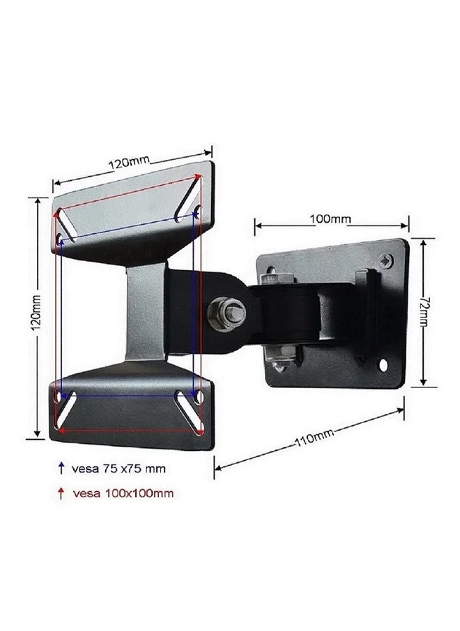 Skill Tech SH 10P Swivel TV Wall Mount with E53 Arm for 10"-26" Screens, VESA 100x100, Wall Profile 100mm, Max Load 10kg – Black  - Image 2