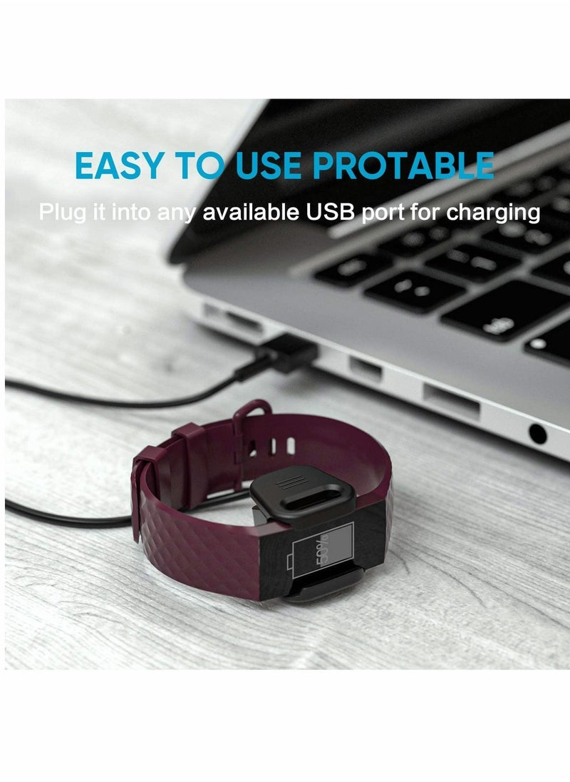 KASTWAVE - Charger Cable Compatible with Fitbit Charge 3/Charge 4, 2 Pcs Replacement USB Charging Cradle Dock Stand Cable Smart Watch Adapter for Fitbit Charge 3/Charge 4(3.3 ft/1.6ft) - Image 1