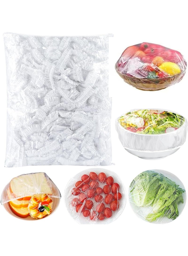 Flexible Plastic Food Covers with Elastic Rim, Clear, 100 Pieces - Image 1