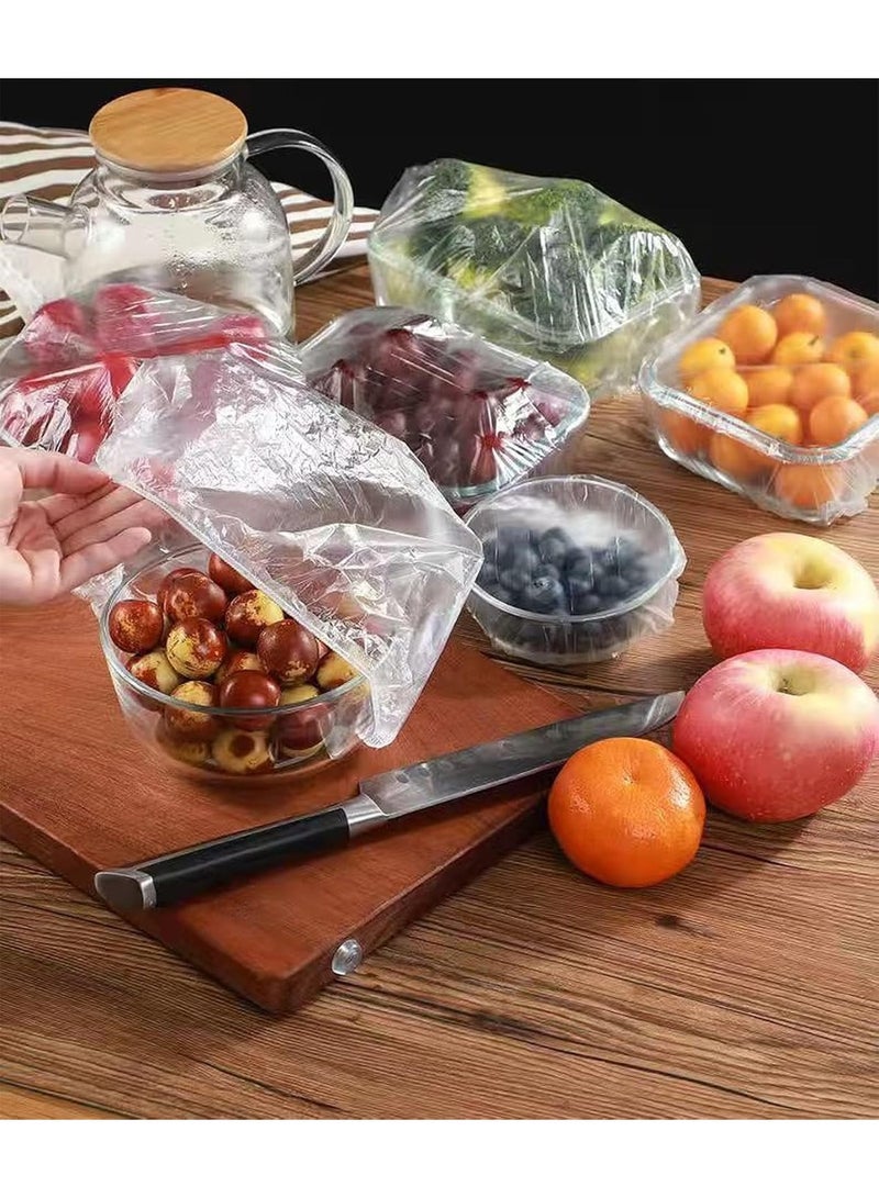 Flexible Plastic Food Covers with Elastic Rim, Clear, 100 Pieces - Image 5