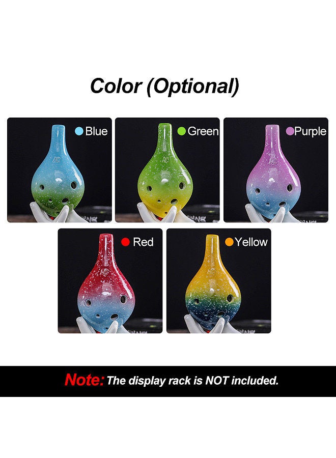 Generic 6 Holes Ceramic Ocarina Alto C Simple Starry Style Musical Instrument with Lanyard Music Score for Music Lover and Learner - Image 3