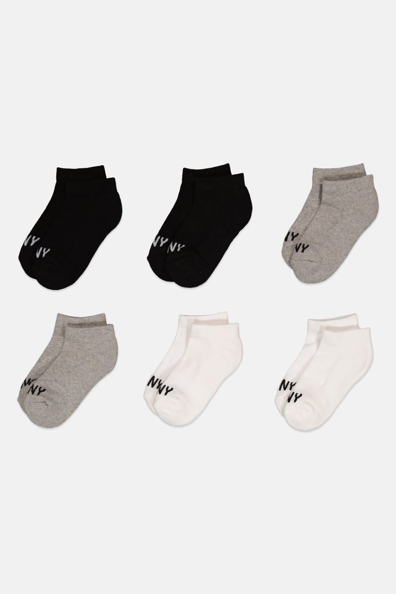DKNY Kids Boy 6 Piece Crew Socks, Multicolor - Image 2