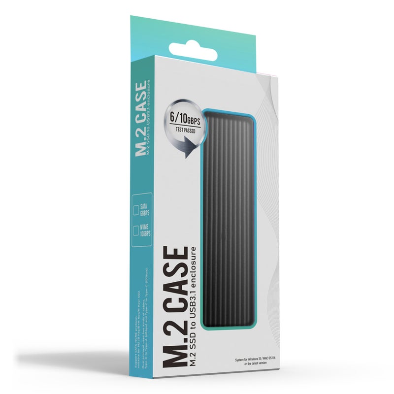 مُغلف القرص الصلب M.2 SATA NVME إلى USB 3.1 بروتوكول مزدوج 10 جيجابت في الثانية بسكل من سبائك الألومنيوم لا حاجة لتثبيت برامج التشغيل - Image 5