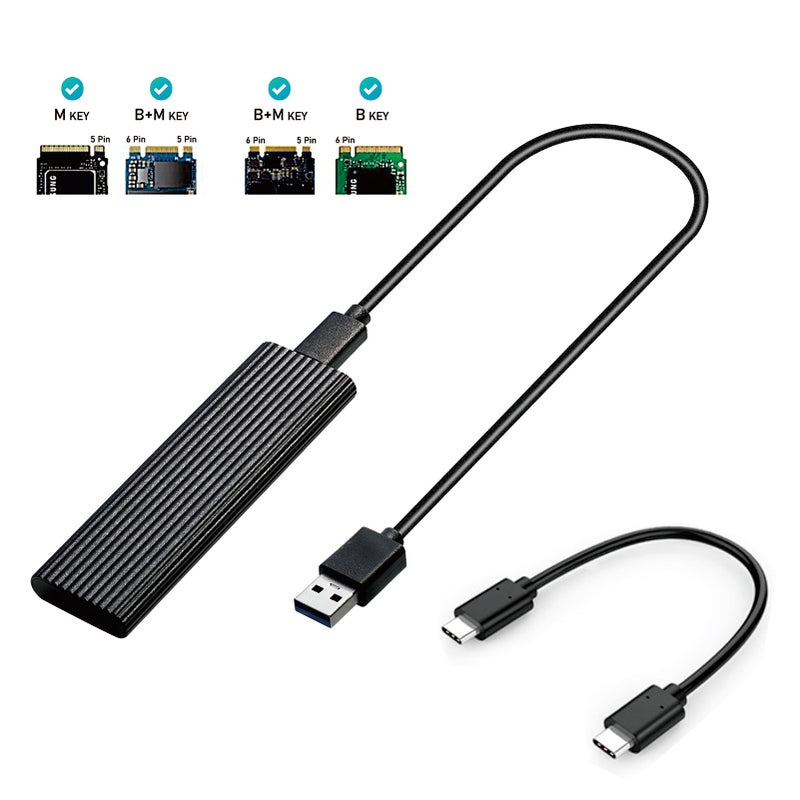 مُغلف القرص الصلب M.2 SATA NVME إلى USB 3.1 بروتوكول مزدوج 10 جيجابت في الثانية بسكل من سبائك الألومنيوم لا حاجة لتثبيت برامج التشغيل - Image 2