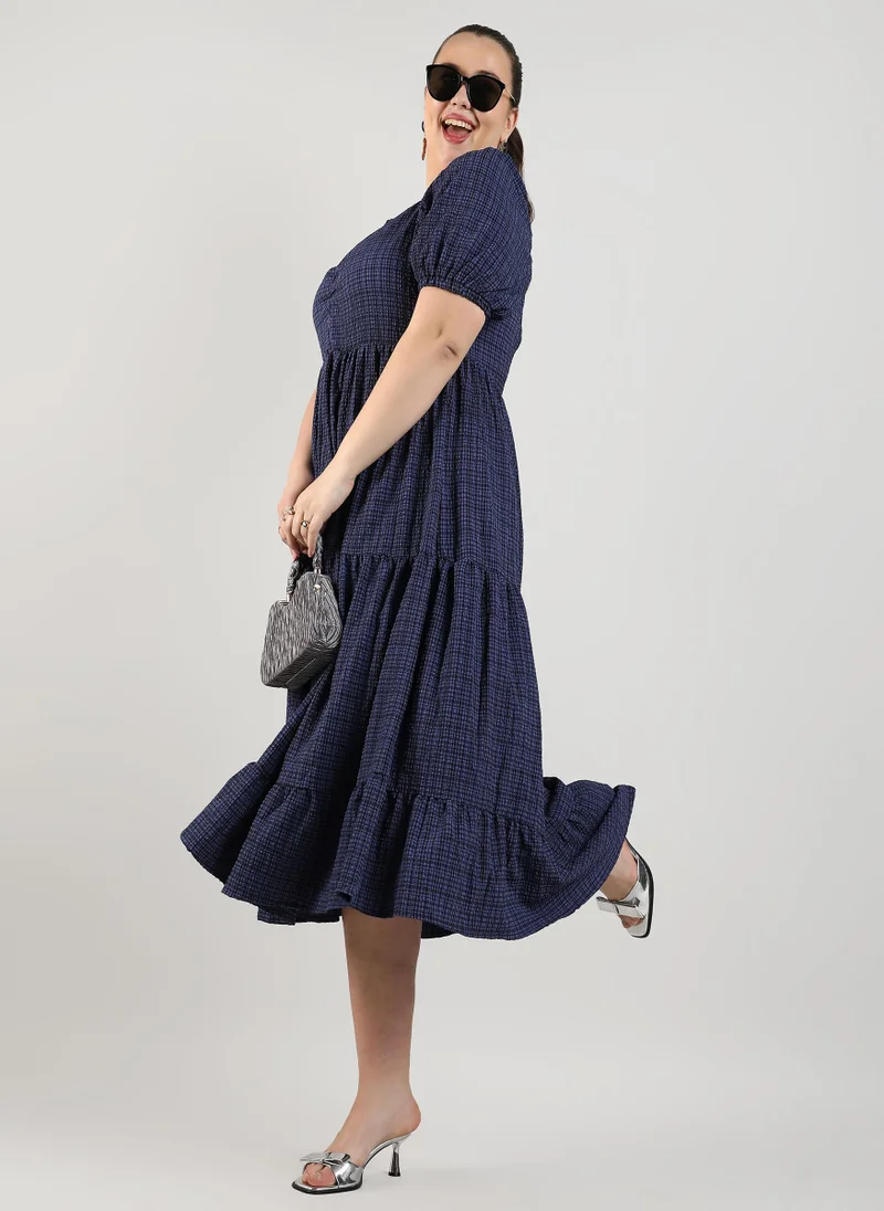 Instafab Plus Three-Tier Dress
