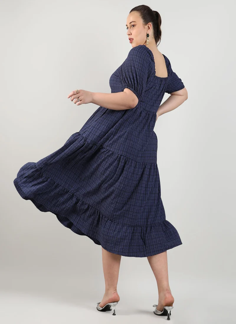 Instafab Plus Three-Tier Dress