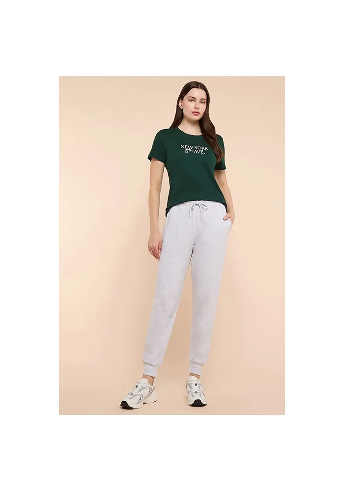 R&b Typography Print T-Shirt with Crew Neck and Short Sleeves