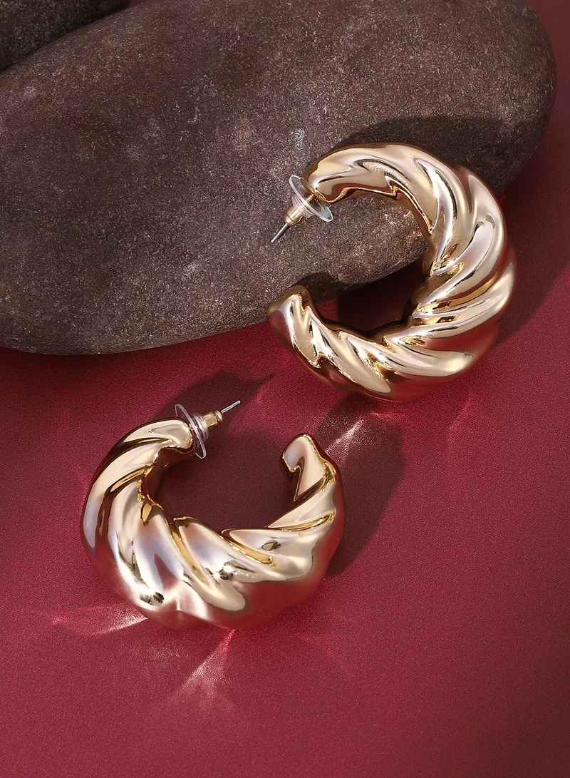 Chunky Twisted Hoop Earrings