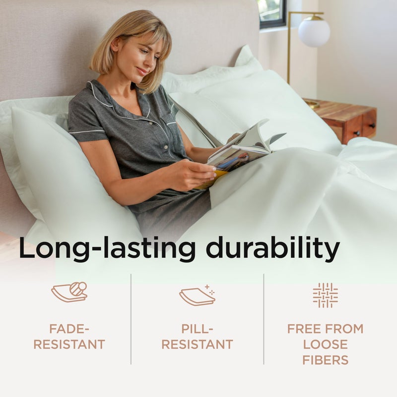 Threadmill Queen Sheet Set | 800 Thread Count Queen Bed Sheets for Queen Mattress with 16â€ Deep Pocket | Sateen Weave, Better Than Egyptian Cotton, 4-Piece Bedding Set with Cooling Effect | Seaglass - Image 4