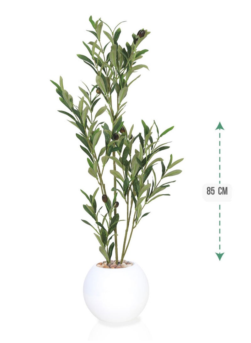 Alrassi 85 cm Artificial Olive Tree with Natural-Looking Design – A Beautiful Touch for Indoor Decoration - Image 1