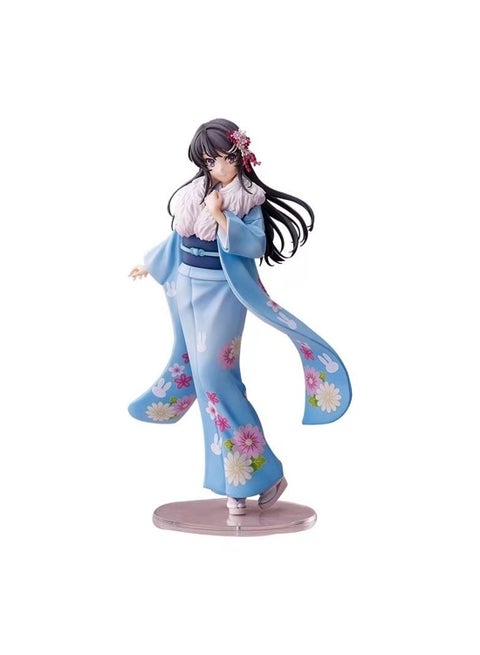 Anime Adolescent Idiots Don't Do Bunny Girls Sakurajima Mai Kimono Version Hand Model Aniple Sakurajima Kimono Mai Animation Model Ornaments 22.5Cm