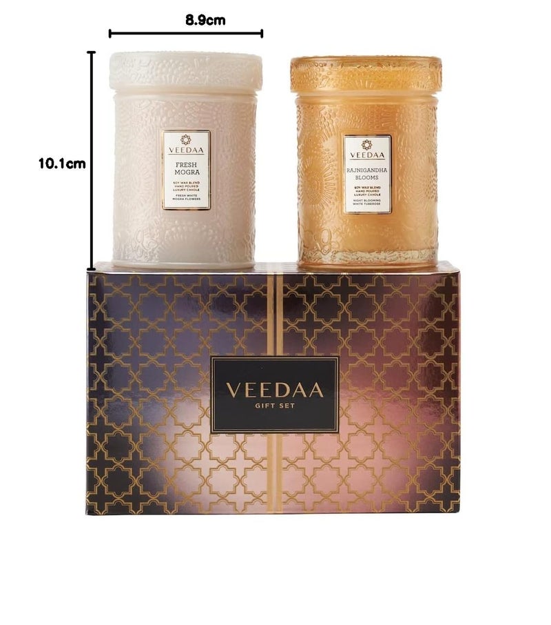 VEEDAA Mandala Glass Duo Candles Gift Set Style 3 - Image 2