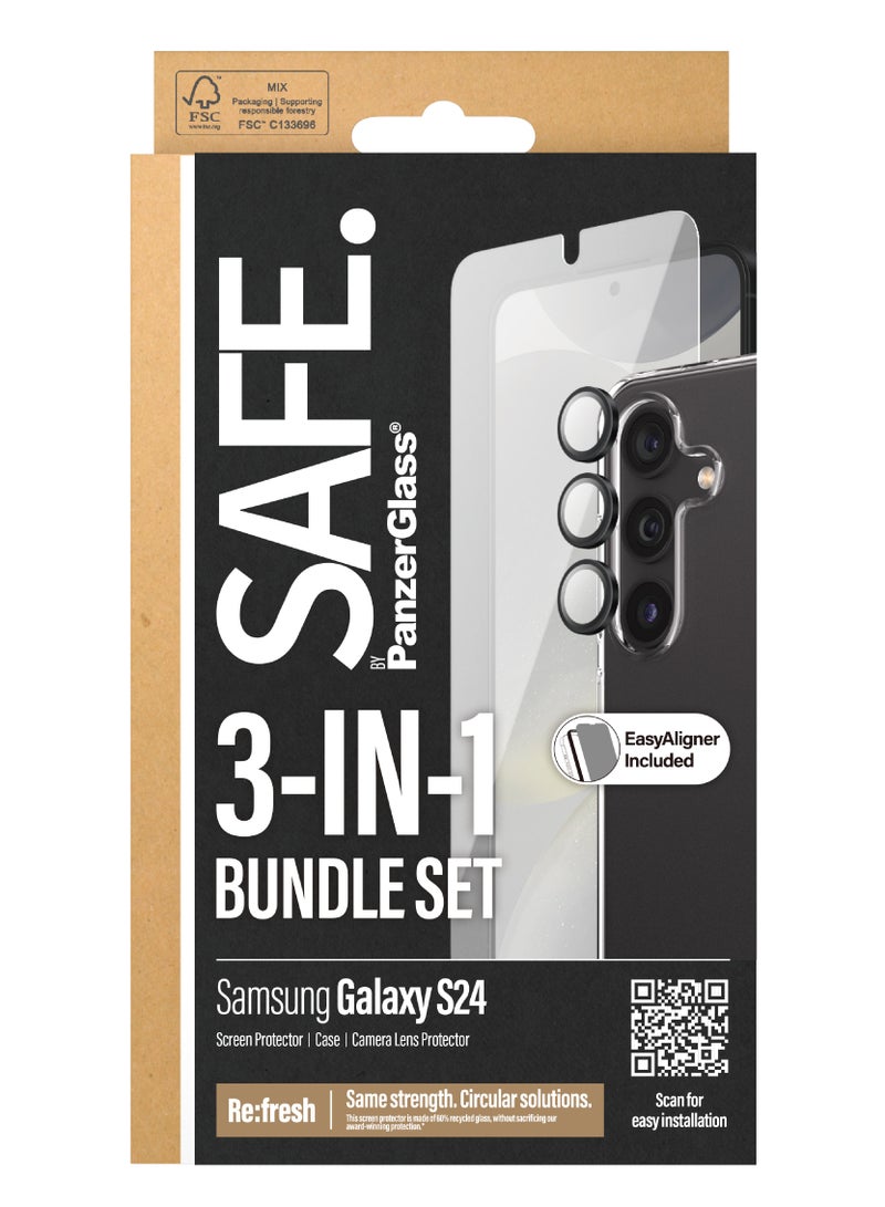 PanzerGlass آمن. من PanzerGlass® عبوة 3 في 1 لهاتف Samsung Galaxy S24 | حافظة TPU، واقي شاشة، واقي عدسة الكاميرا - Image 3