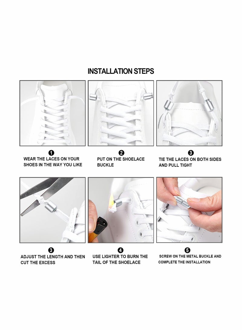 KASTWAVE 4 Pairs of No Tie Shoe Laces Elastic Tieless Shoelaces, One Size Fits All Adult & Kids - Image 5