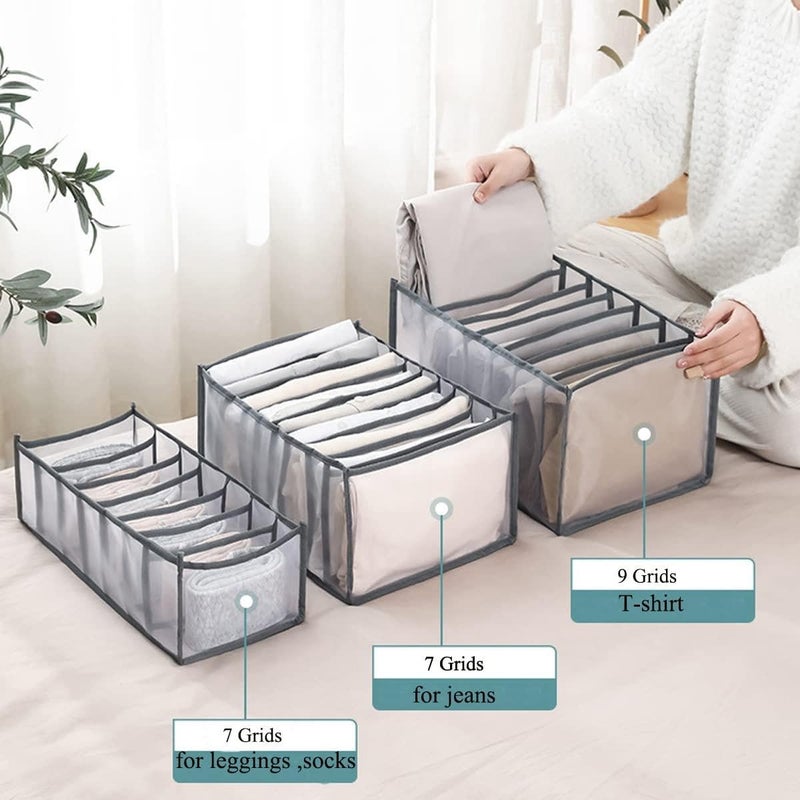 (2 Pack) Modern Wardrobe Essentials: Foldable Closet Organizer with Portable Storage Baskets and Visible Mesh Storage Box for Shirts, Skirts, Jeans - Image 4